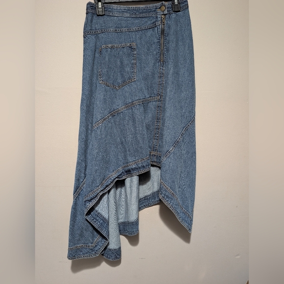 Pilcro Blue Asymmetrical Midi Skirt - Picture 5 of 11